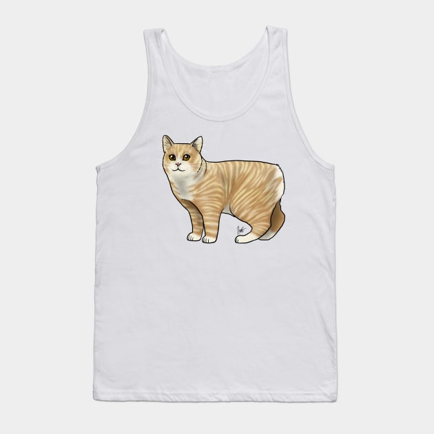 Cat - Manx - Orange Tank Top by Jen's Dogs Custom Gifts and Designs